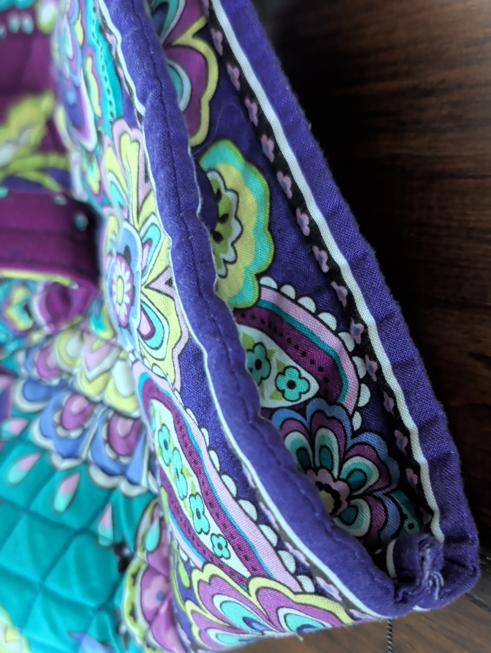 Vera Bradley Retired Heather Paisley Quilted Tote Teal and Purple - SALE!! - Picture 9 of 15